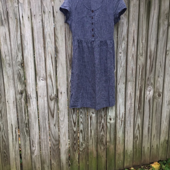 Pyne & Smith medium new version indigo stripe with back tie - Picture 7 of 7